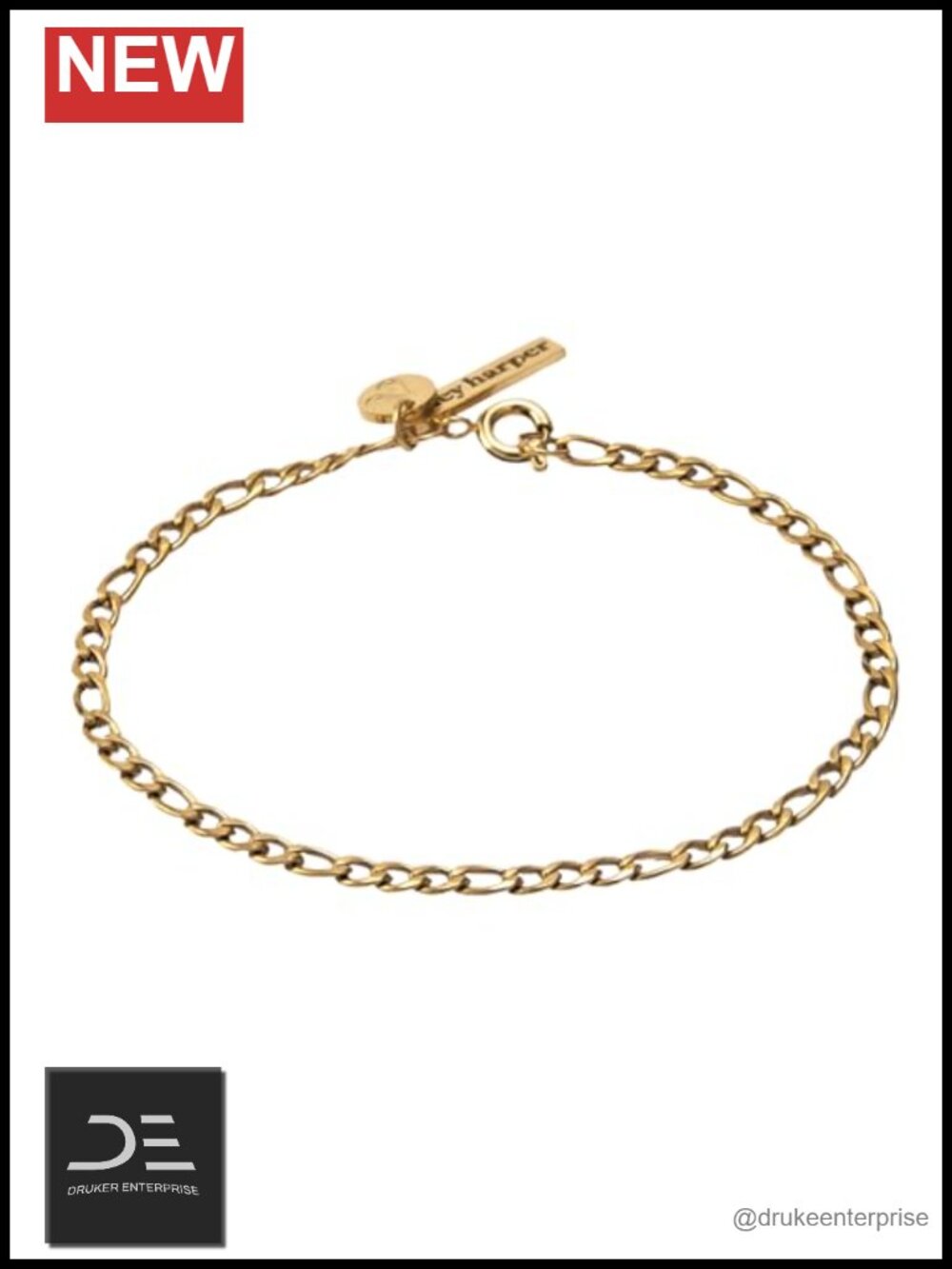 Dainty 14k Gold Plated Waterproof Paperclip Bracelet Thin Gili Cuban Link